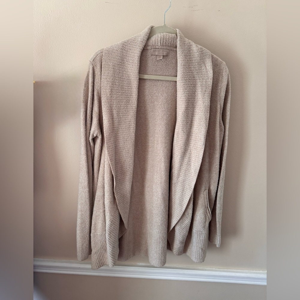 Casual Open-Front Barefoot Dreams Cardigan in beige